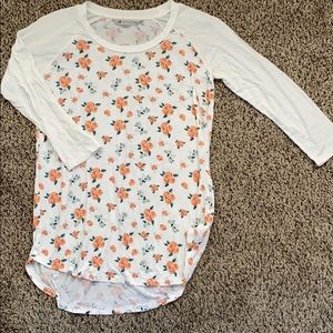 floral baseball tee